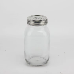 Airtight Food Container Custom Wide Mouth Jam Peanut Butter Glass Mason Jars with lid