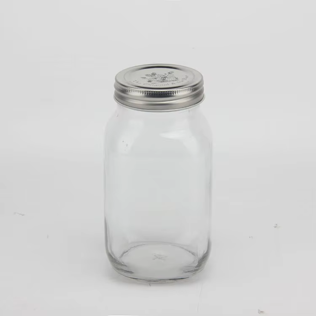 Airtight Food Container Custom Wide Mouth Jam Peanut Butter Glass Mason Jars with lid