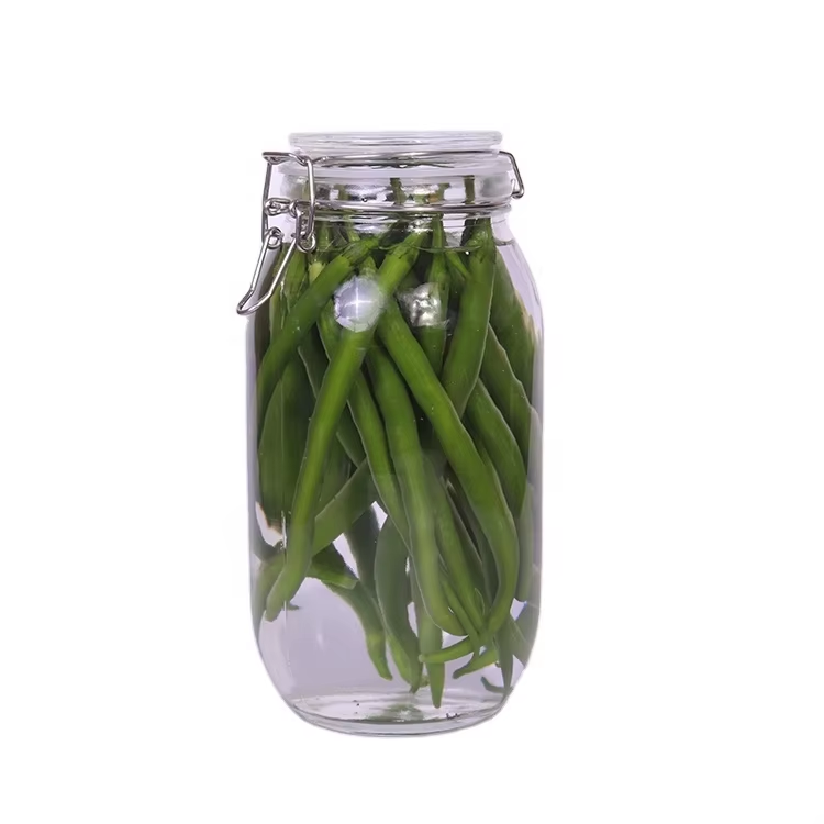 Wholesales Factory Price Flip Top Lid glass jar storage Bottle With Metal Clip