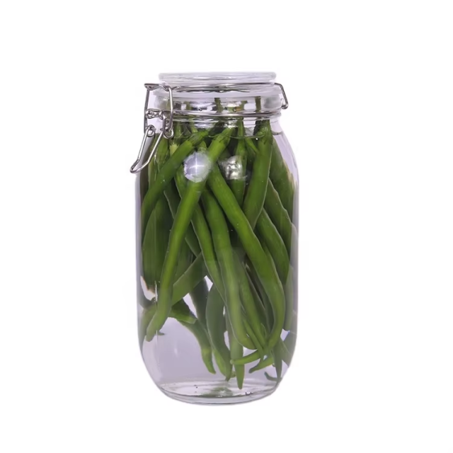 Wholesales Factory Price Flip Top Lid glass jar storage Bottle With Metal Clip