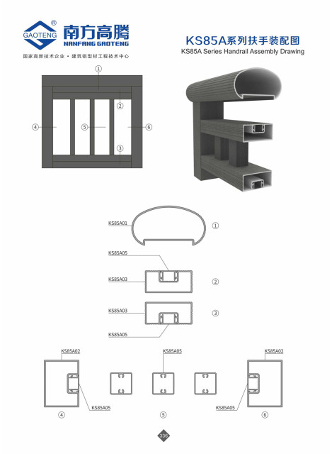 KS86 Series Handrail Assembly Drawing