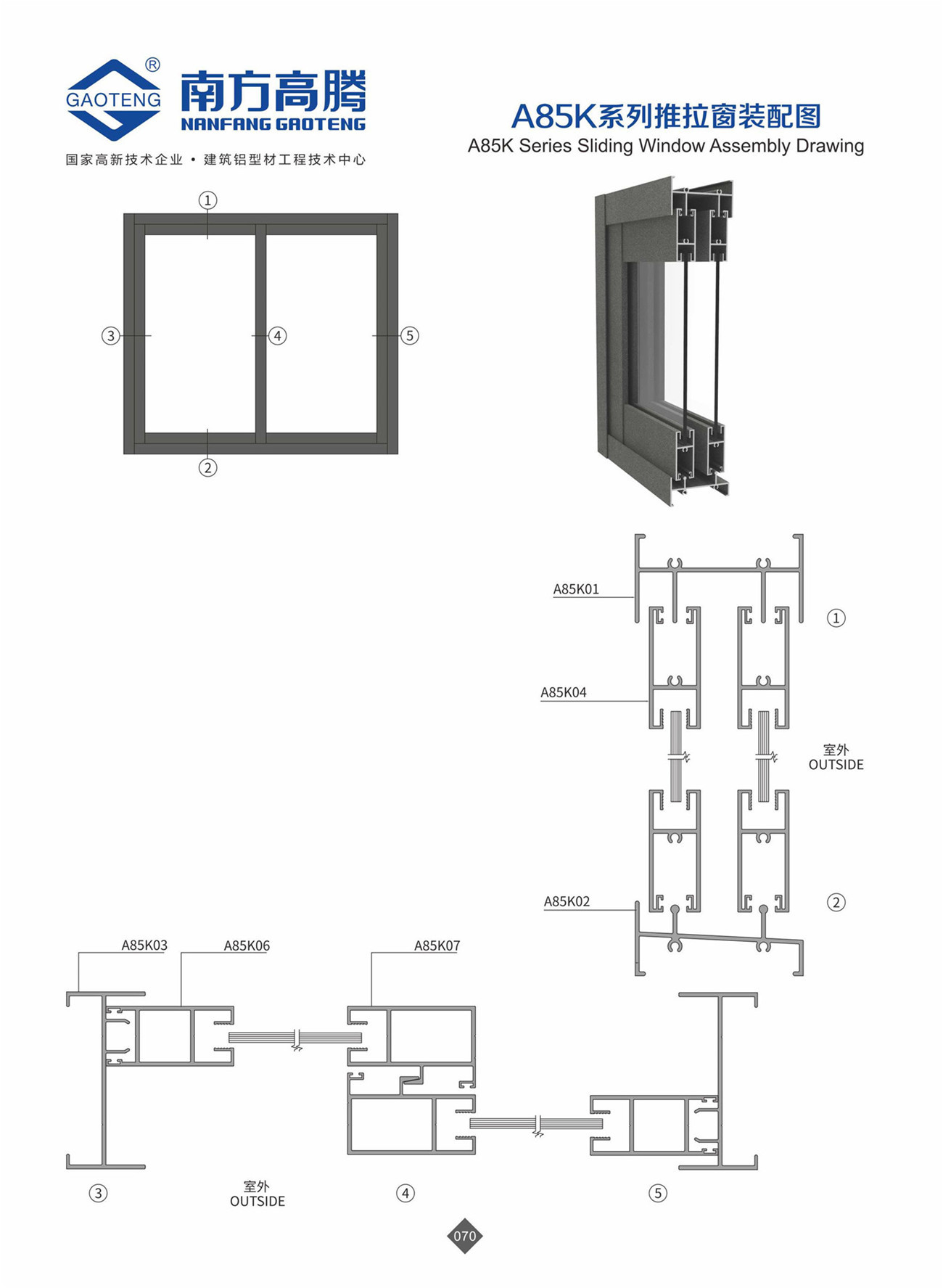 A85K Series Sliding WVindow Profile