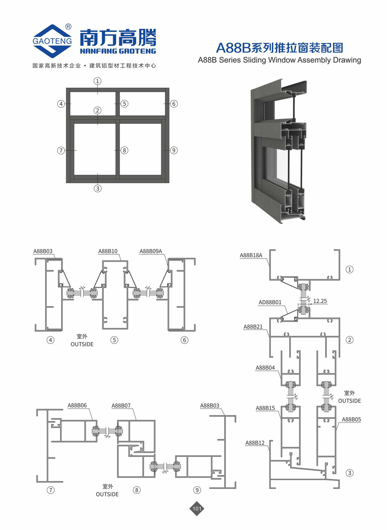 A88B Series Sliding Window Profile