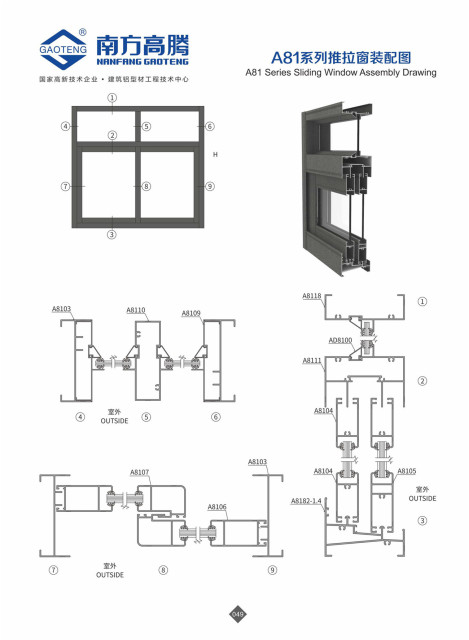 A81 Series Sliding Window Profile