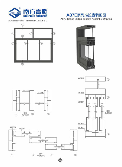 A87E Series Sliding Window Profile