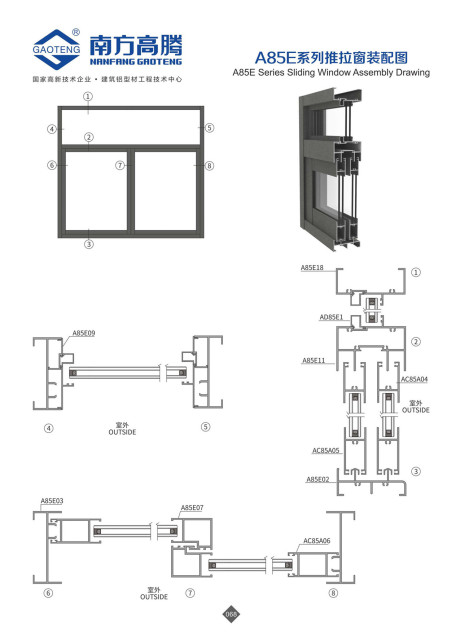 A85E Series Sliding Window Profile
