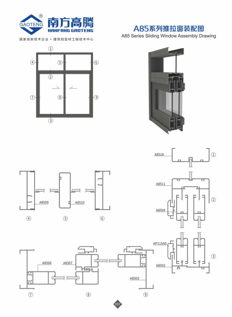 A85 Series Sliding Window Profile