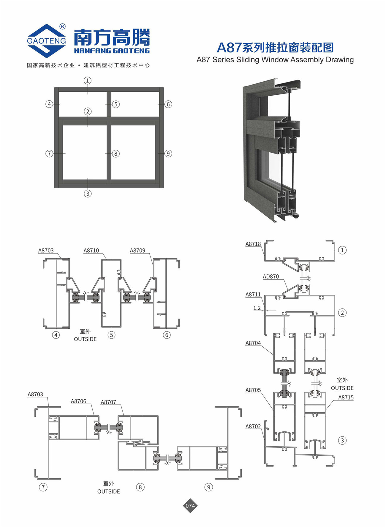 A87 Series Sliding Window Profile