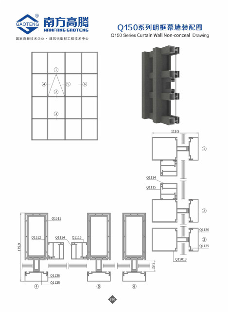 Q150 Series Curtain Wall Profile