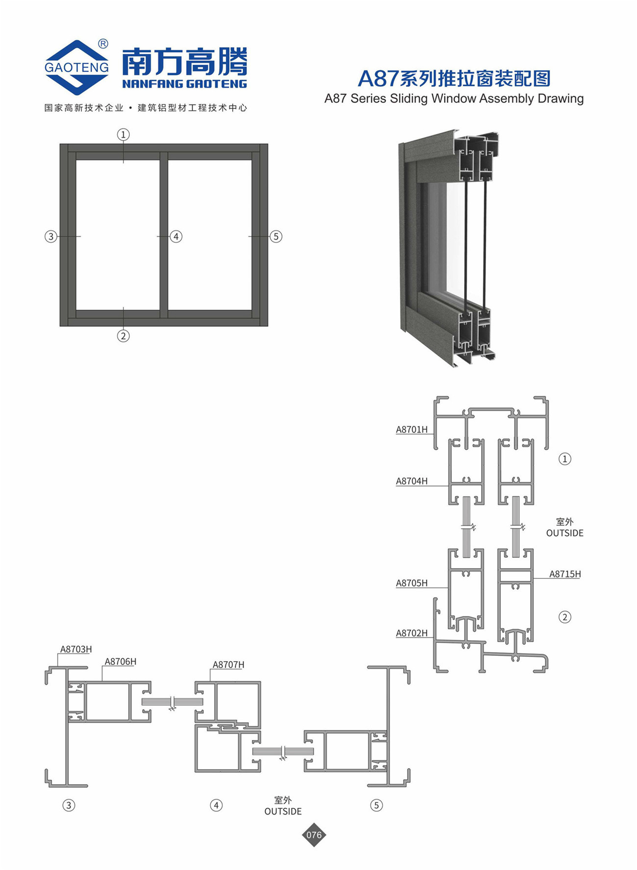 A87 Series Sliding Window Profile