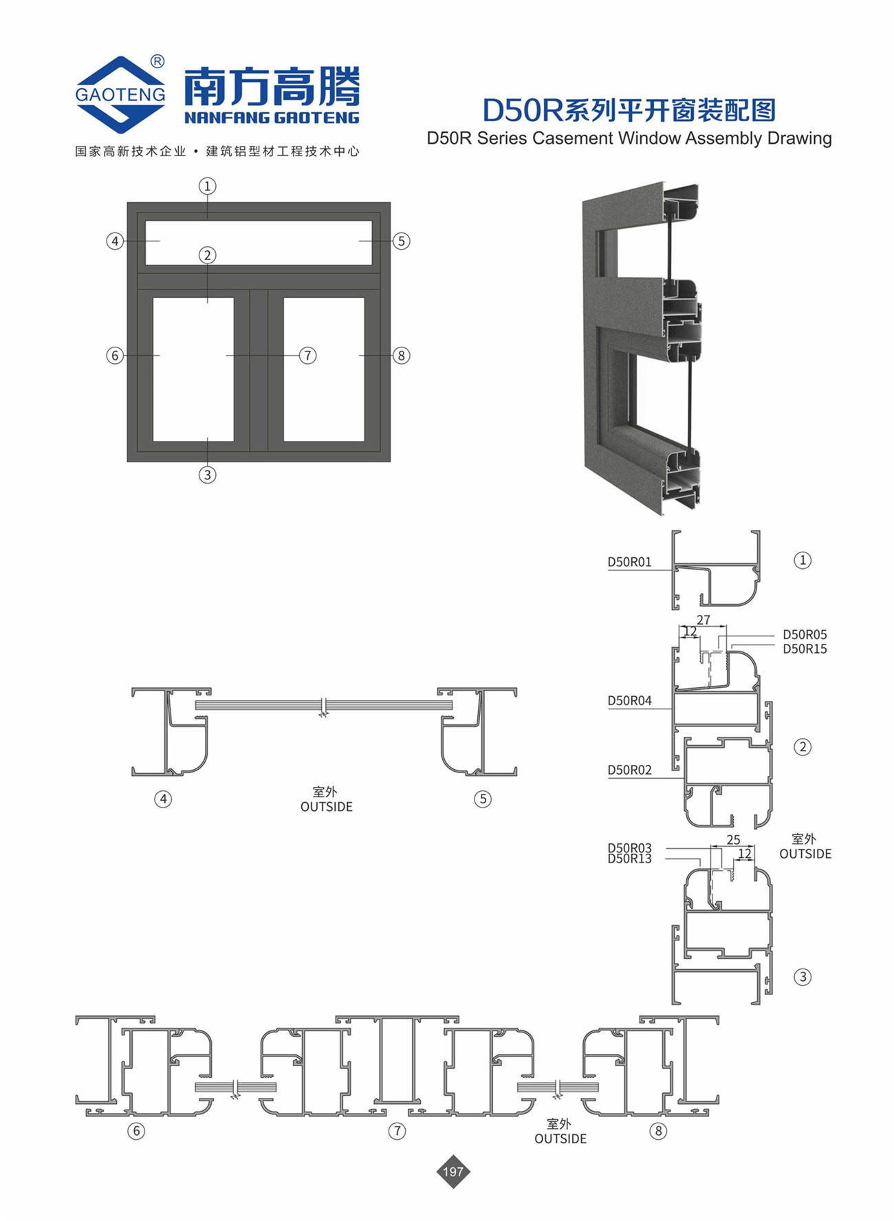 D50R Series Casement WVindow Profile