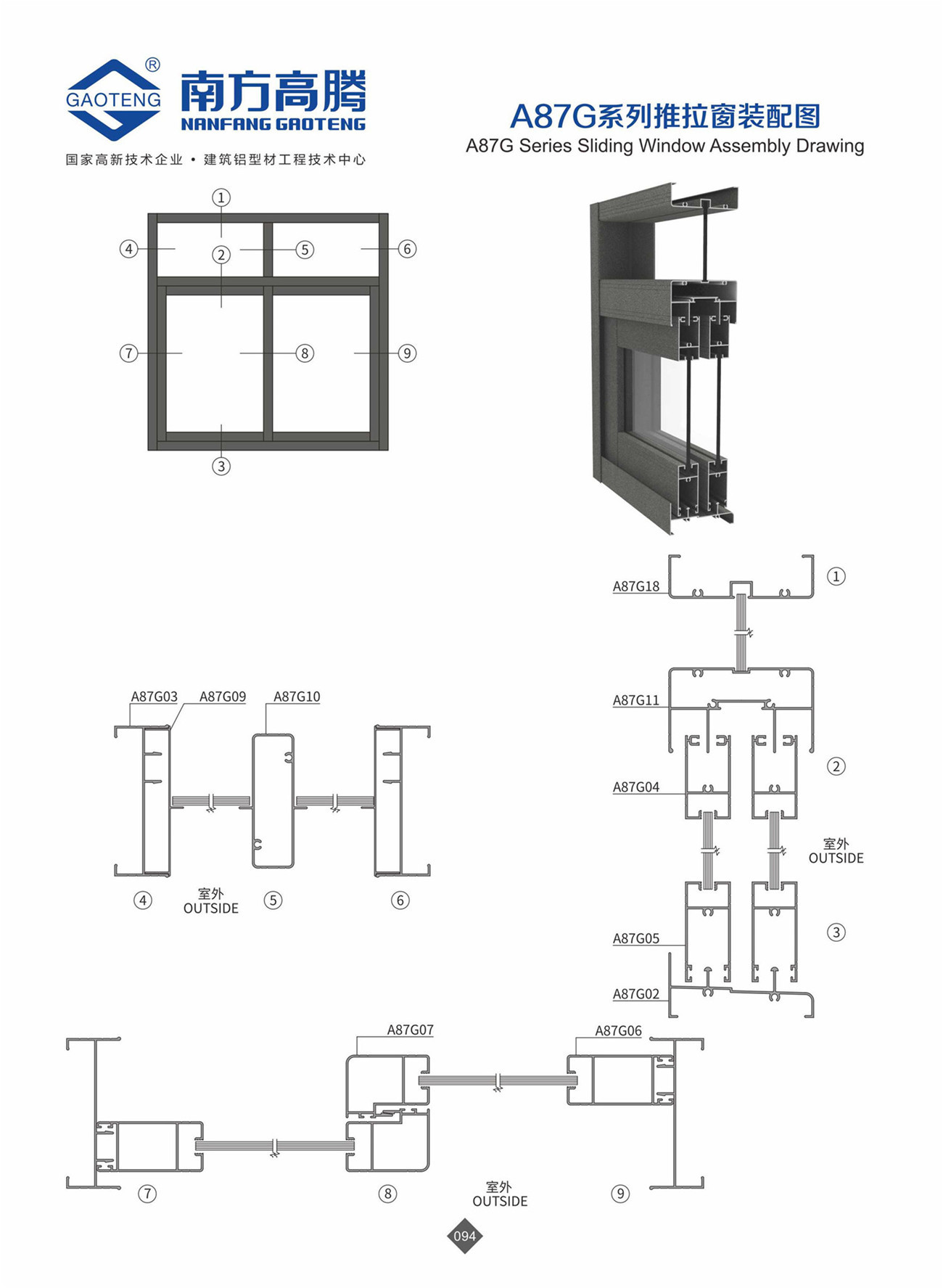 A87G Series Sliding Window Profile