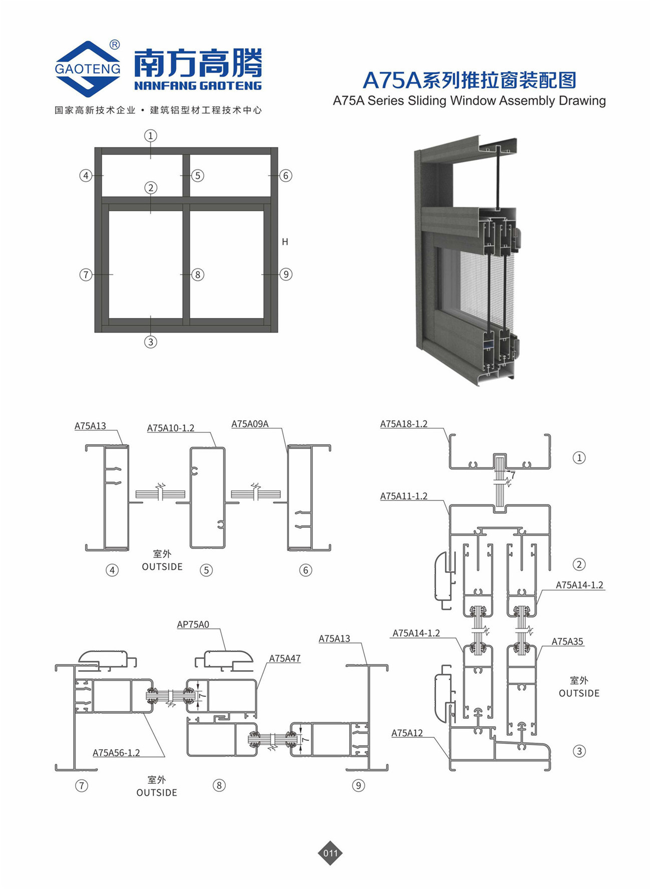 A75A Series Sliding Window Profile