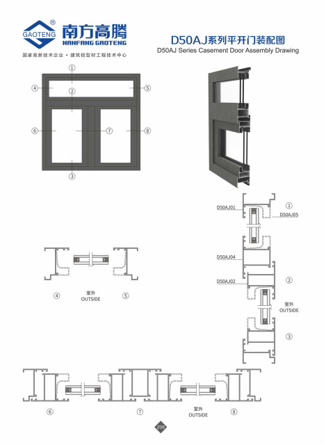 D50AJ Series Casement Window Profle