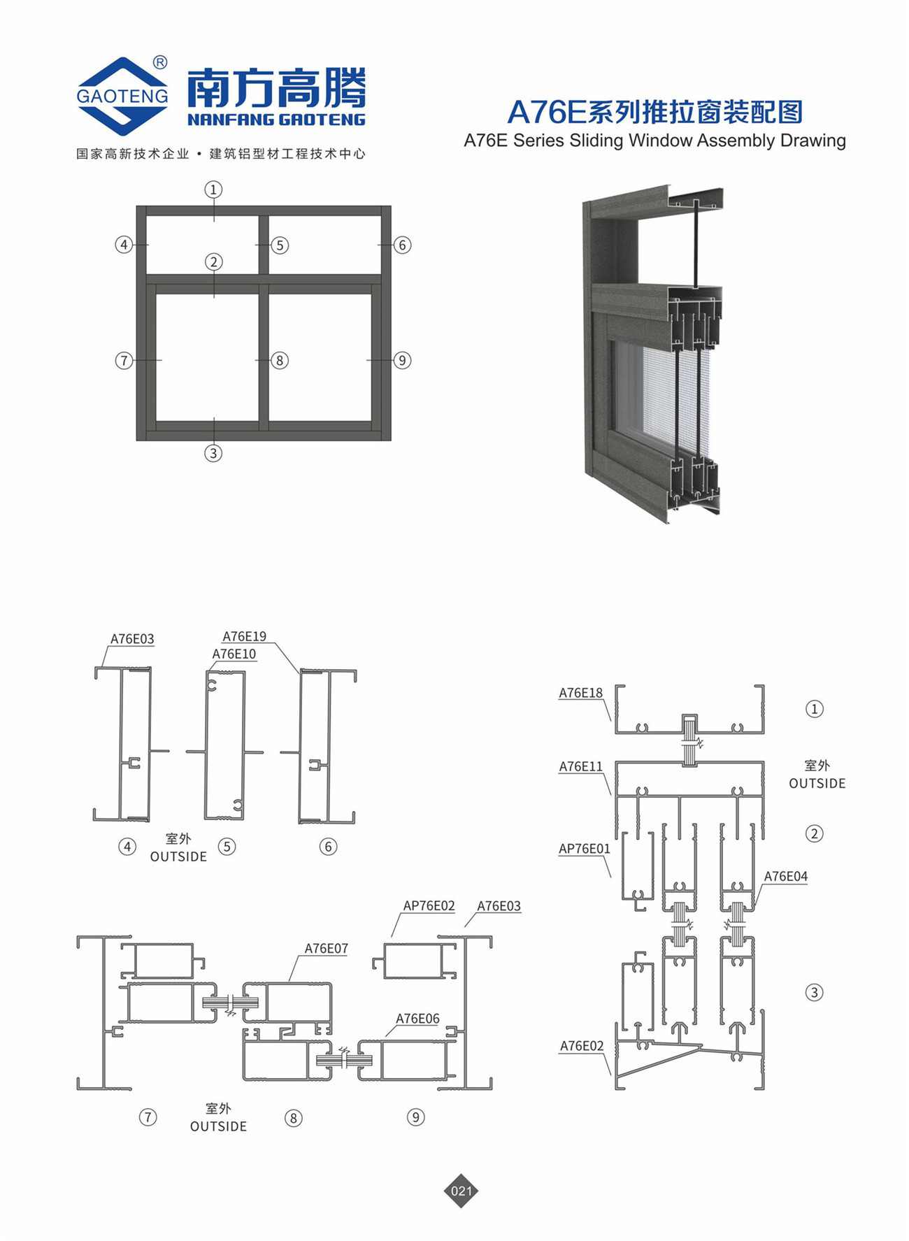 A76E Series Sliding Window Profile