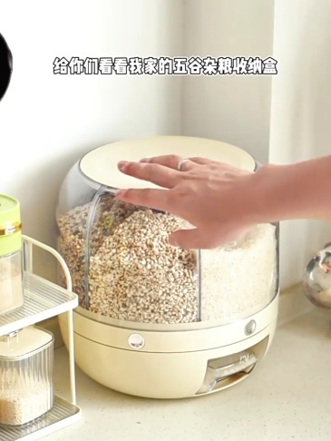 Dispenser de Cereais Giratorio com 6 Divisorias para Graos Cereais Arroz Farinha Feijao