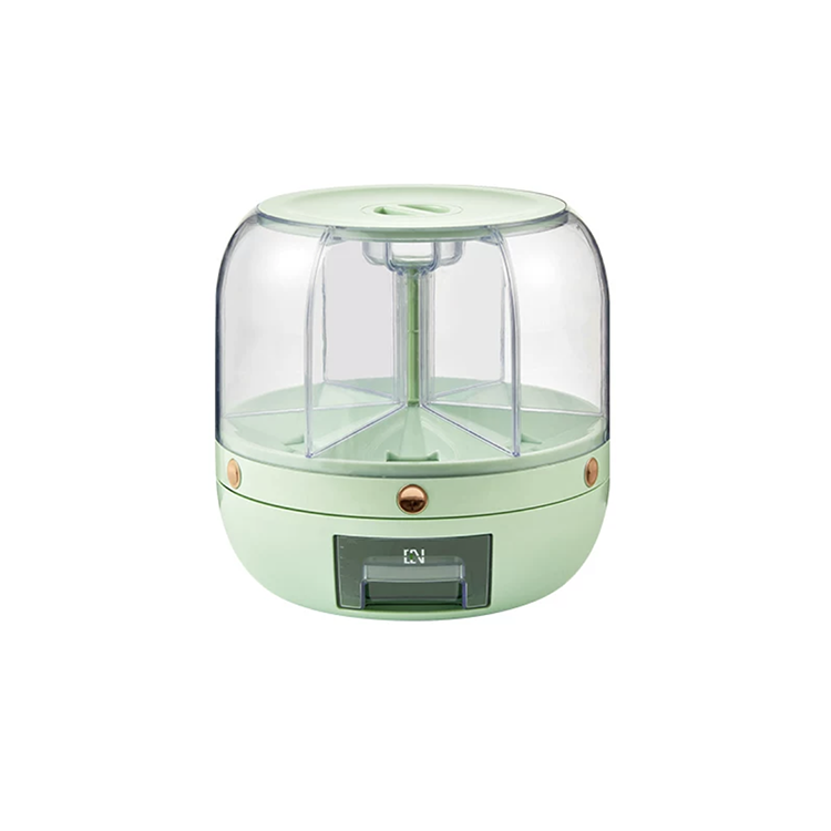 Dispenser de Cereais Giratorio com 6 Divisorias para Graos Cereais Arroz Farinha Feijao