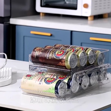 Organizador Multiuso Porta Latas para Geladeira em Acrílico - 12 Unidades de 350 ml