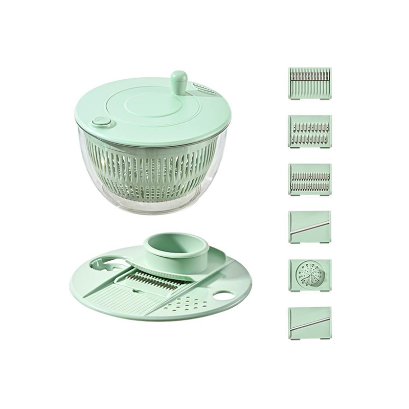Centrífuga Salada Seca Verduras Manual Secador Com Travas 5 litro（Com 5 lâminas intercambiáveis）
