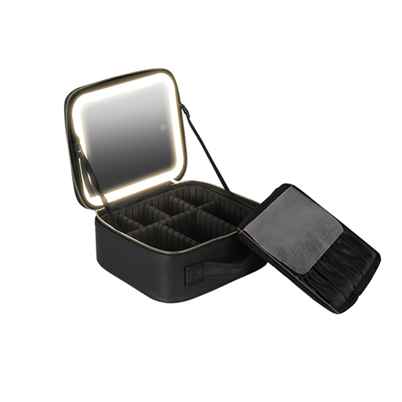 Kit Maleta Maquiagem Com Espelho e Luz Led Usb Com Cabo Makeup Profissional