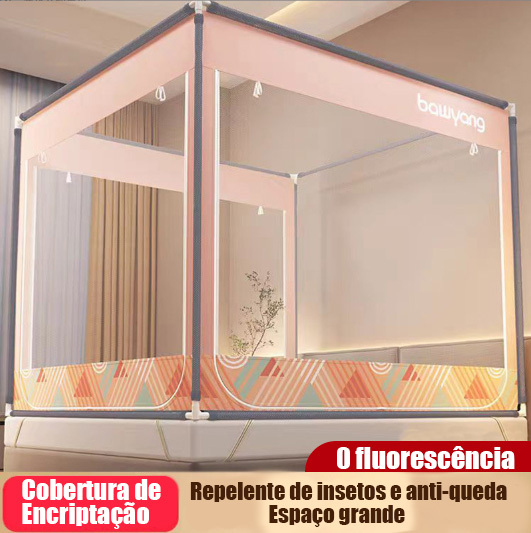 Mosquiteiro Anti-queda com Suporte 1,5m Cama Resistente para Casa Casa Única Cortina de Estudo Anti-estouro