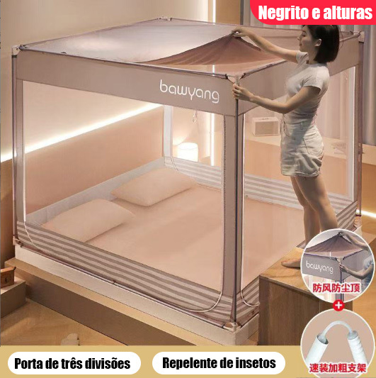 Mosquiteiro Anti-queda com Suporte 1,5m Cama Resistente para Casa Casa Única Cortina de Estudo Anti-estouro