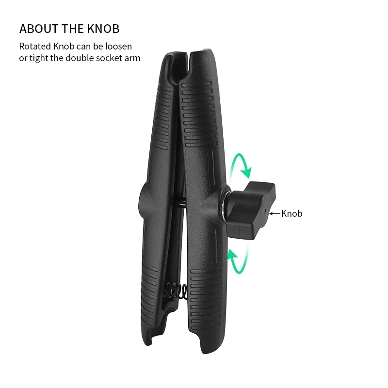 VIN Mounts Heavy Duty Aluminum Double Socket 1" Ball Mount Arm VIN-B-17