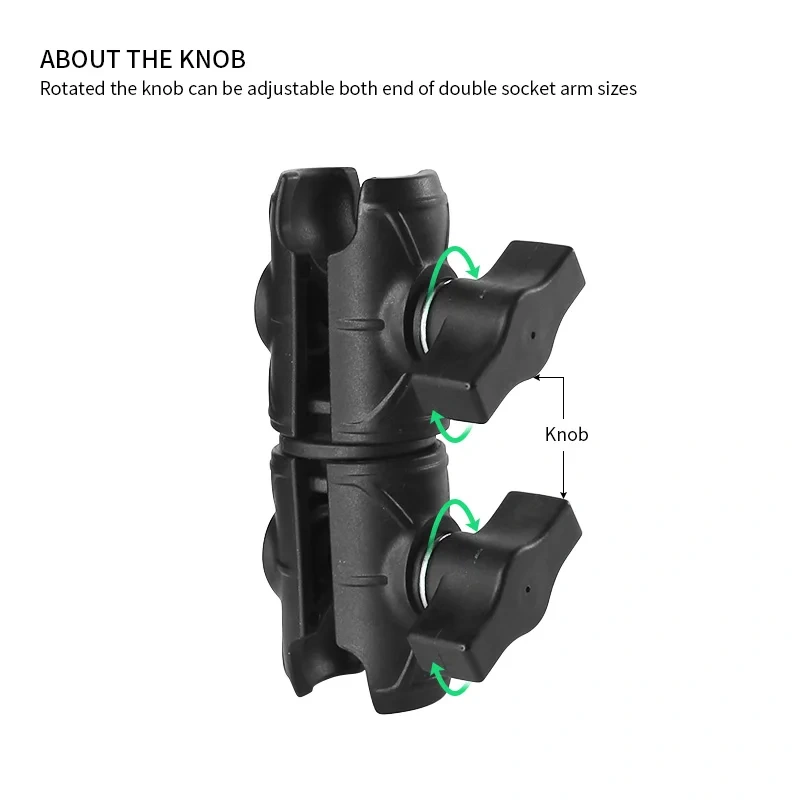 VIN Mounts Double Socket with 360° Swivel Arm for 1" Ball Bases VIN-B-DLG-02