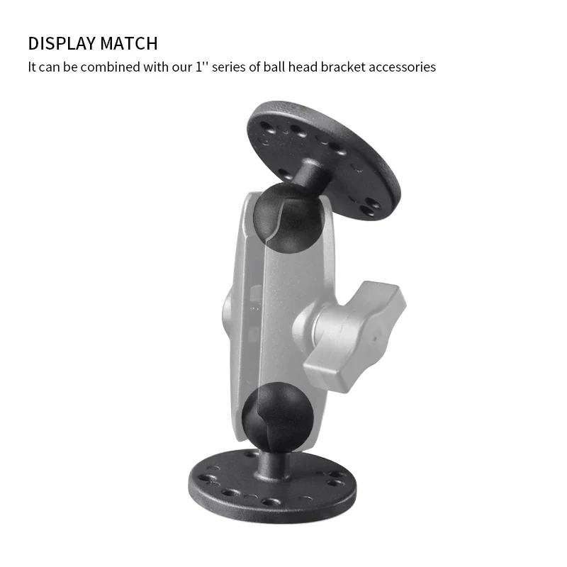 VINmounts 1'' Ball Mount Base with Aluminum Alloy AMPS Hole Round Plate & 1'' Rubber  Ball Adapter for ram mounts VIN-B-001