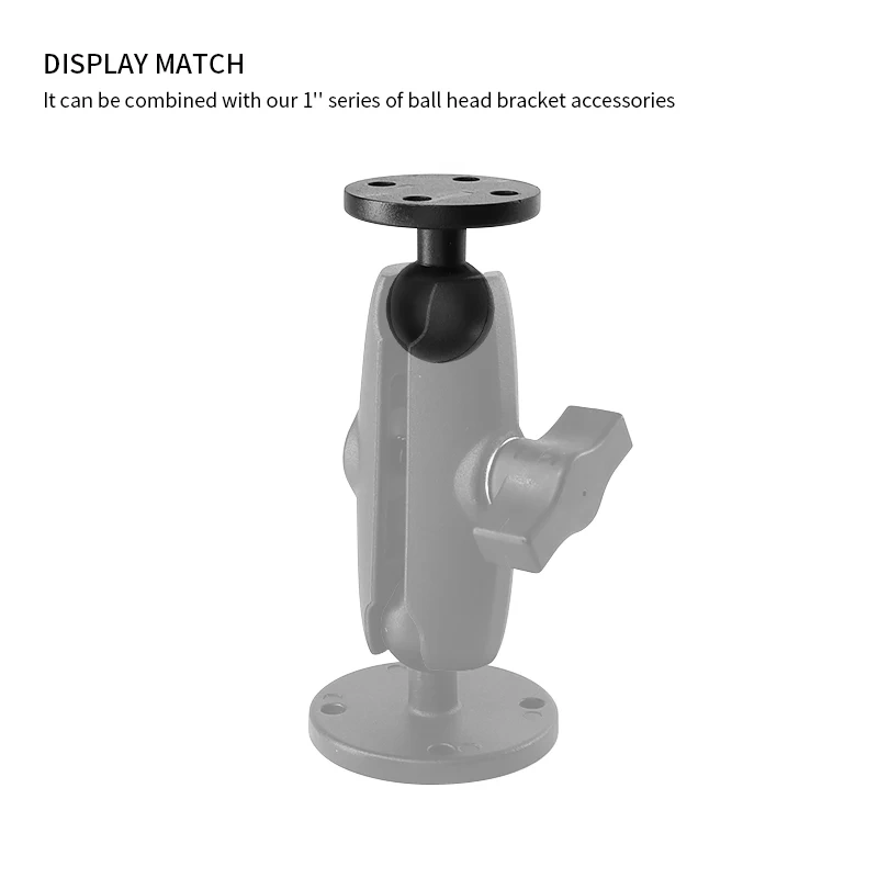 VINmounts 1'' Ball Mount Base with Aluminum Alloy 4 Hole Round Plate & 1'' Rubber Ball Adapter for ram mounts  VIN-B-005