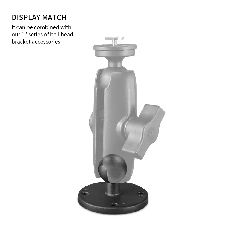 VINmounts 1'' rubber Ball Adapter 4-hole 1.29 "x 1.29"  round ball head mounting base for ram mounts  VIN-B-013