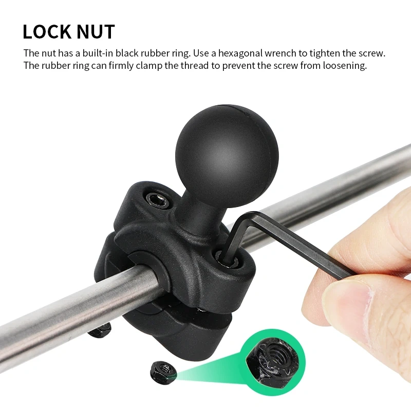 Small Rail Mount Base with 1'' Ball for Motorcycle Action Camera/Phone holder Compatible with RAM mounts VIN-B-020