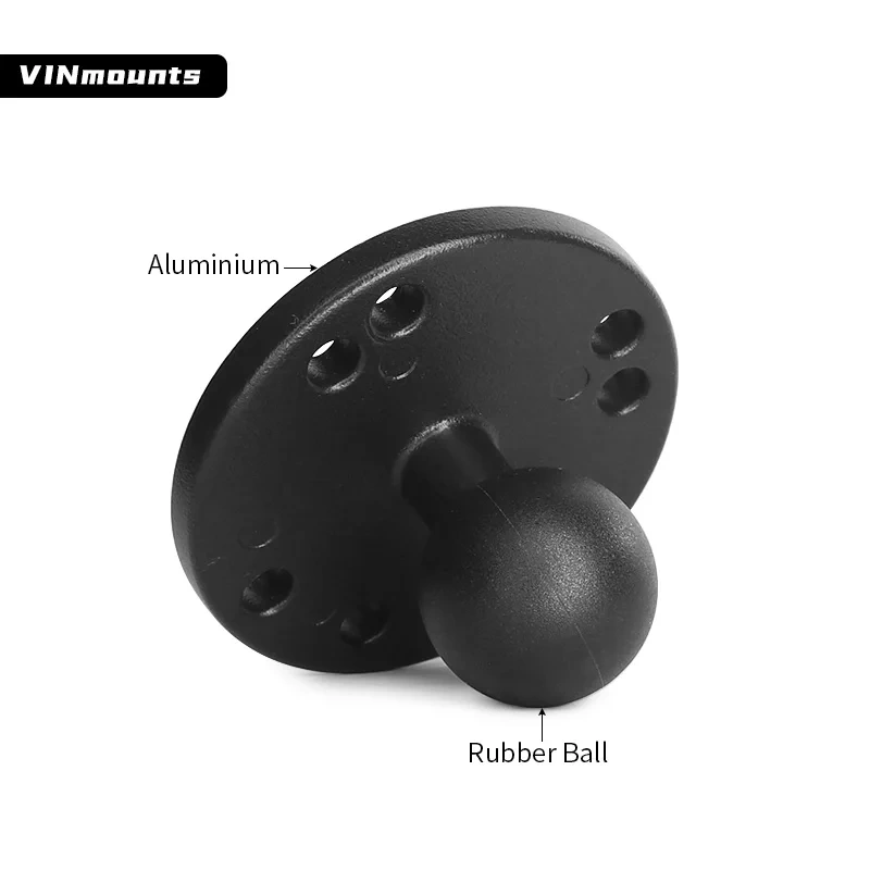 VINmounts 1'' Ball Mount Base with Aluminum Alloy AMPS Hole Round Plate & 1'' Rubber  Ball Adapter for ram mounts VIN-B-001