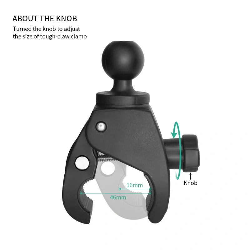 Motorcycle Bicycle Rail Mount Clamp with 360 degree Ball Mount Clip For Gopro Hero 12 11 10 9 8 For Phone Action Camera