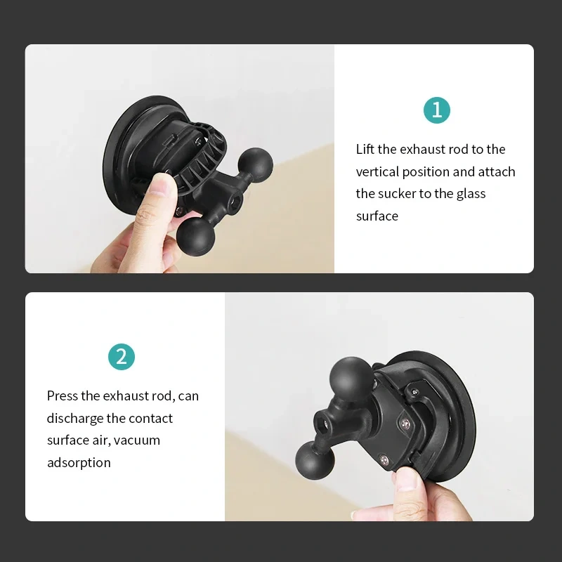 VINmounts 1" Dual Ball Twist Lock Suction Cup Base Window Mount For ram mounts/ Phones /Action Camera Accessory