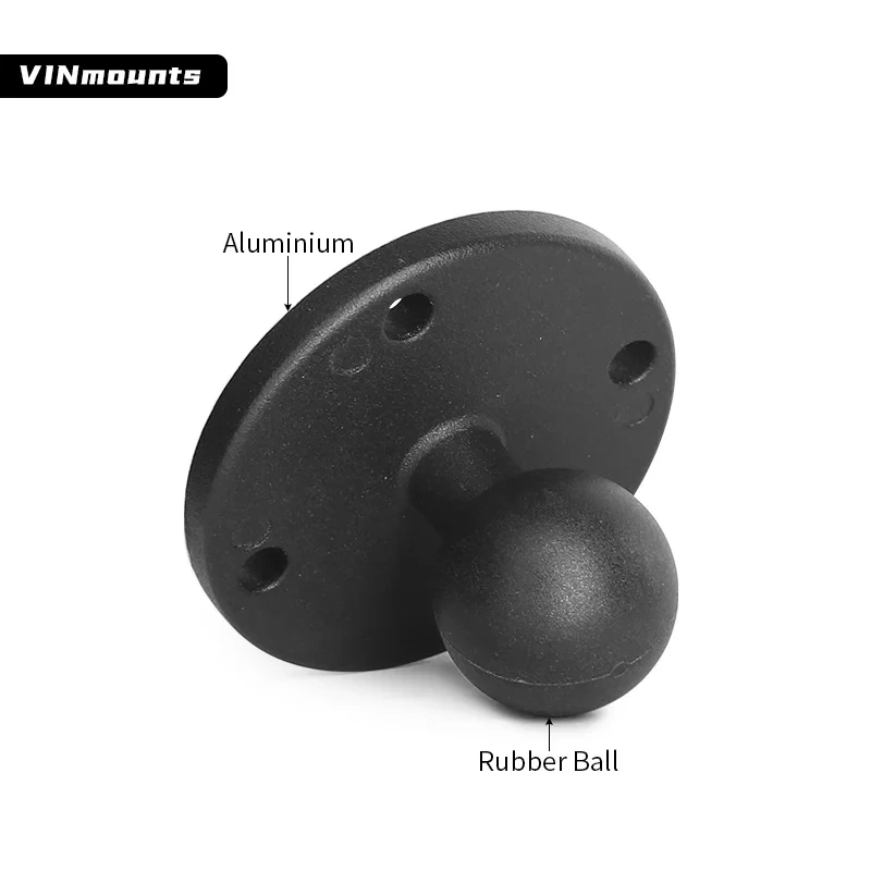 VINmounts 1'' rubber Ball Adapter 4-hole 1.29 "x 1.29"  round ball head mounting base for ram mounts  VIN-B-013