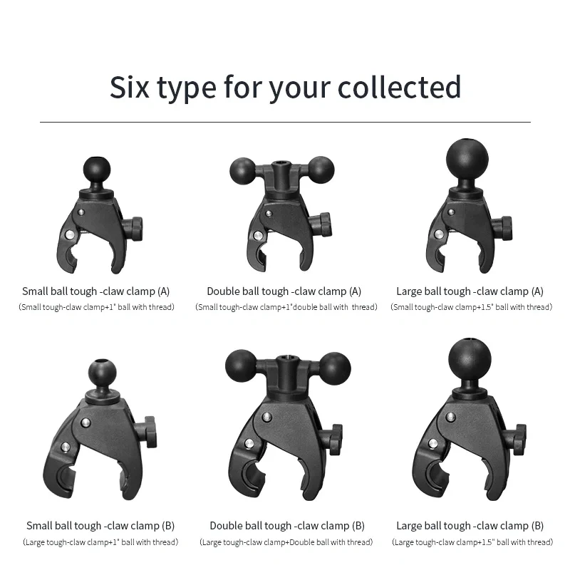 VIN mounts 18-50mm clamping diameter Double ball Tough-claw Clamp Mount for Bike Bicycle Motorcycle Handlebar VIN-B-DZJ04