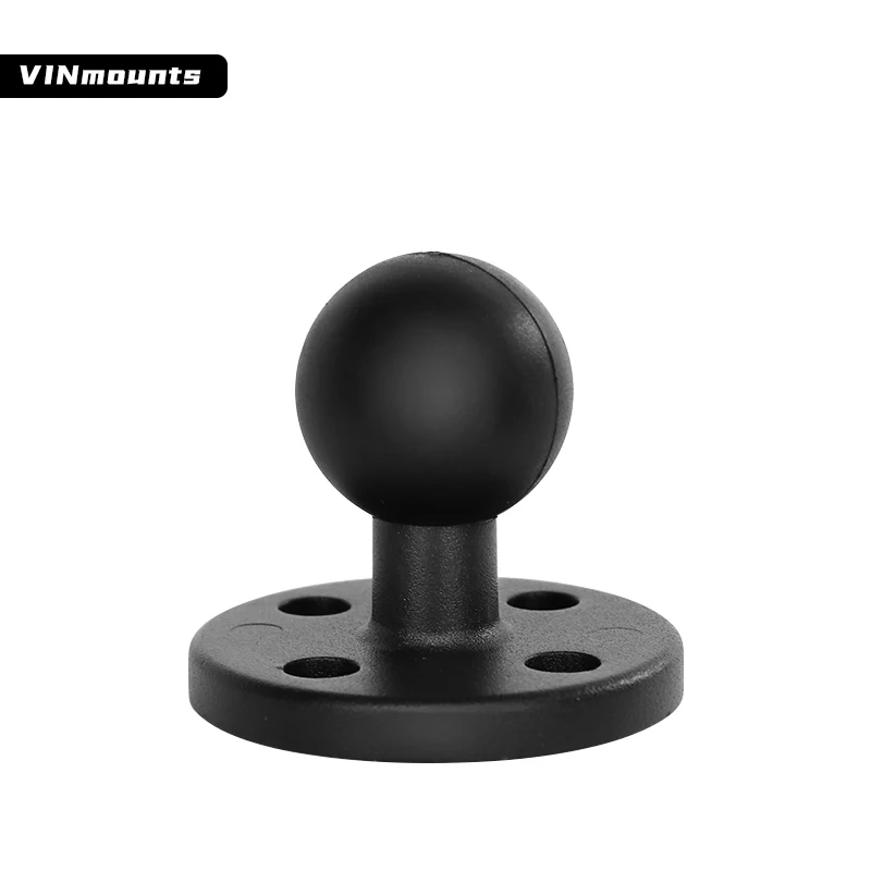 VINmounts 1'' Ball Mount Base with Aluminum Alloy 4 Hole Round Plate & 1'' Rubber Ball Adapter for ram mounts  VIN-B-005