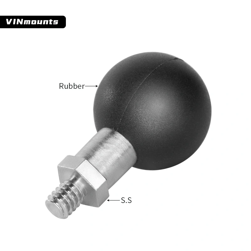 VINmounts Metal 1/4 Adapter To 25.4mm Ball Head 1''  Bracket Connector Motorcycle Sport Camera Mount for ram mounts VIN-B-014