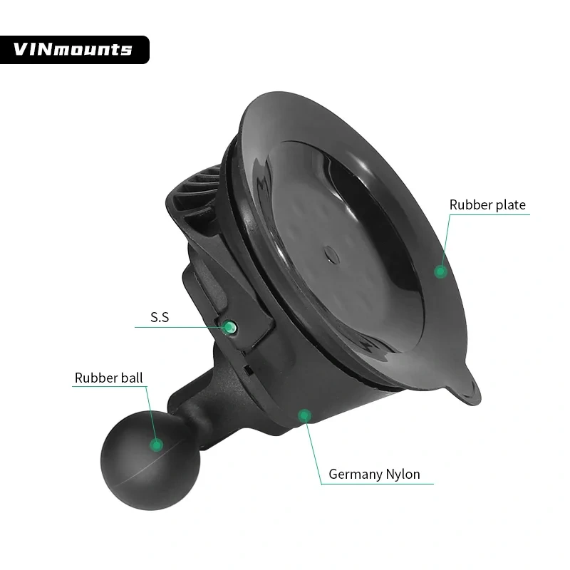 VINmounts 1" Dual Ball Twist Lock Suction Cup Base Window Mount For ram mounts/ Phones /Action Camera Accessory