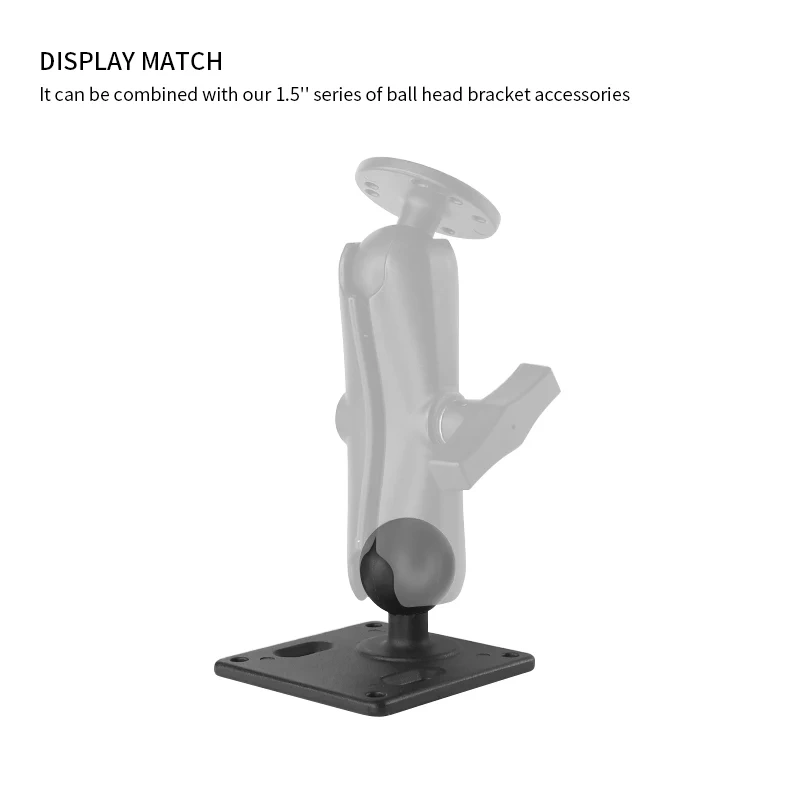 VESA Mount Adapter Plate with 1.5" Ball for Double Socket Arm /Fish Finder Holder Mount GPS/Tablet Holder 1.5'' VIN-C-004