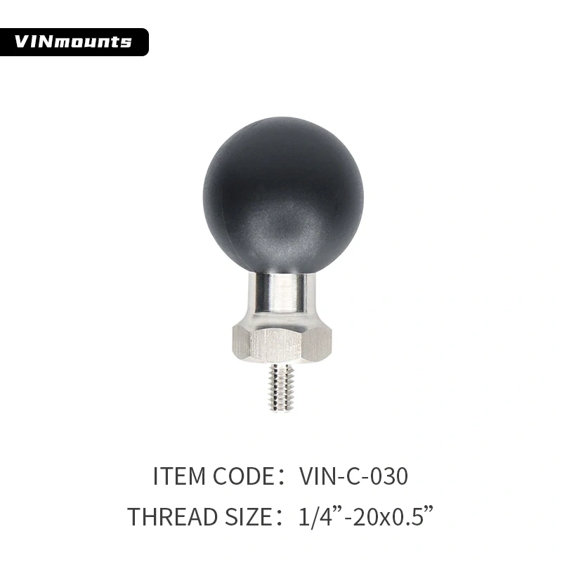 VIN mounts 1.5" Ball Base with different Fine Pitch Male Thread VIN-C-019 To VIN-C-033