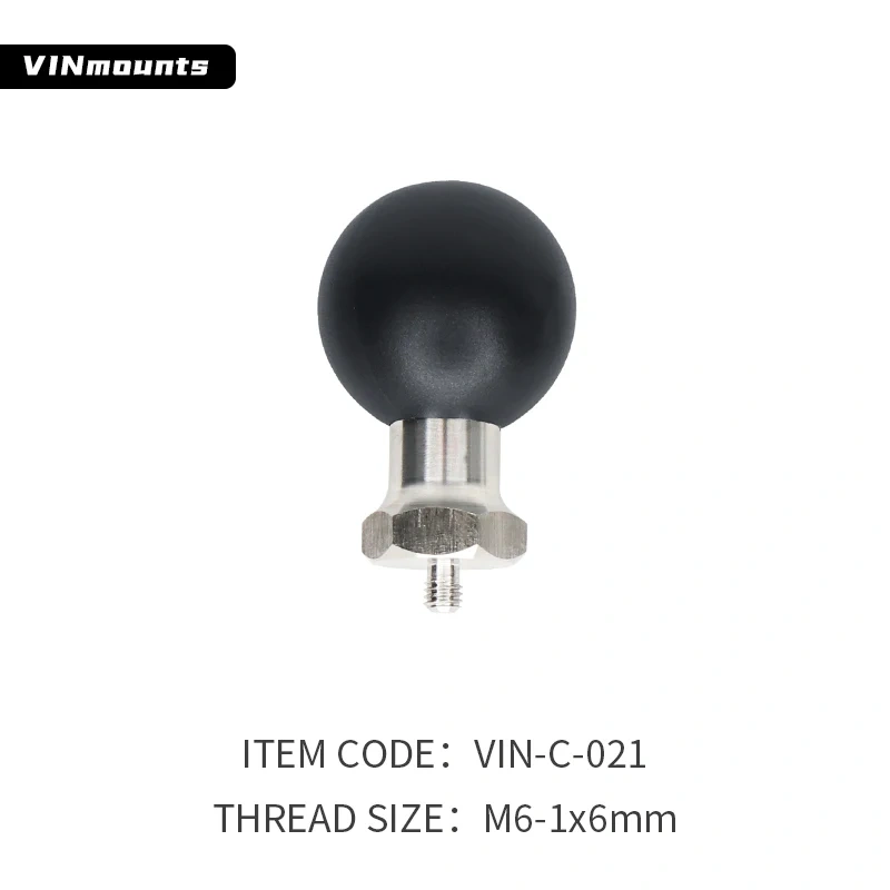 1.5" Ball Base with different Fine Pitch Male Thread for sport camera VIN-C-019 To VIN-C-033