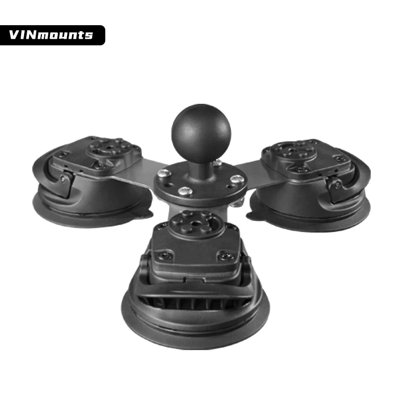1.15" Three Double Triple Suction Cup Universal Tablet Mount for Truck /Phone Holder compatible with RAM mounts VIN-C-016