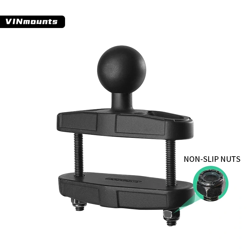 Aluminum Alloy Square Post Clamp Base Mount for Posts up to 2.7" Wide with 1.5" Diameter Rubber Ball VIN-CD-CCBZ(1.5")