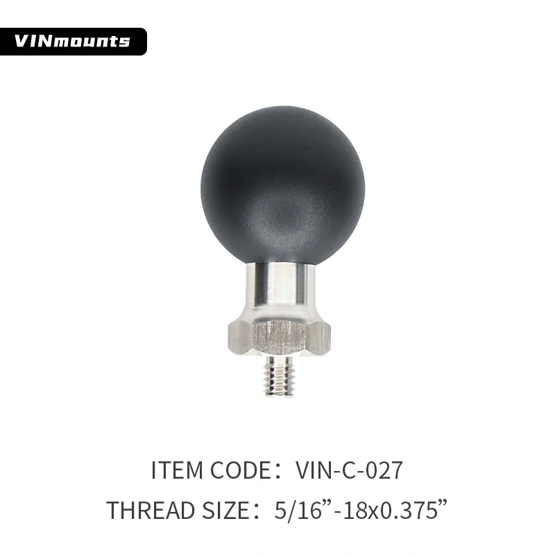 1.5" Ball Base with different Fine Pitch Male Thread for sport camera VIN-C-019 To VIN-C-033
