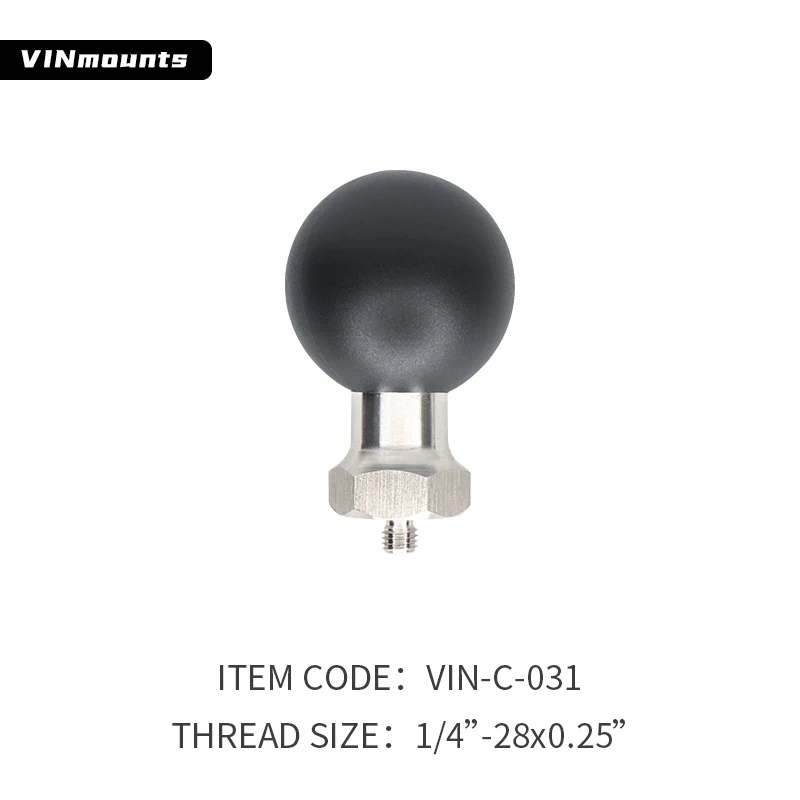 VIN mounts 1.5" Ball Base with different Fine Pitch Male Thread VIN-C-019 To VIN-C-033