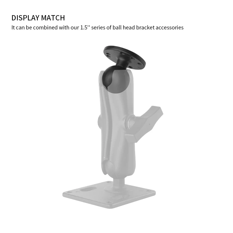 1.5 inch Ball head to Round Mounting Base Holder Aluminum Base Coated with Rubber Ball Head for Pads Camera Computer Bracket