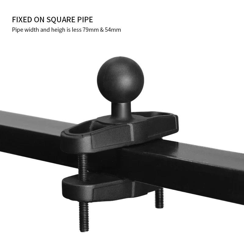 Aluminum Alloy Square Post Clamp Base Mount for Posts up to 2.7" Wide with 1.5" Diameter Rubber Ball VIN-CD-CCBZ(1.5")