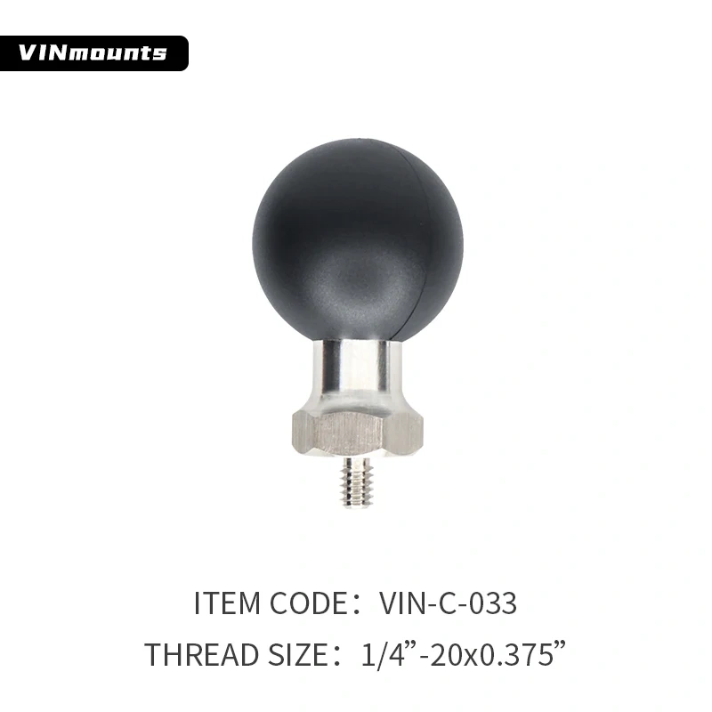 VIN mounts 1.5" Ball Base with different Fine Pitch Male Thread VIN-C-019 To VIN-C-033